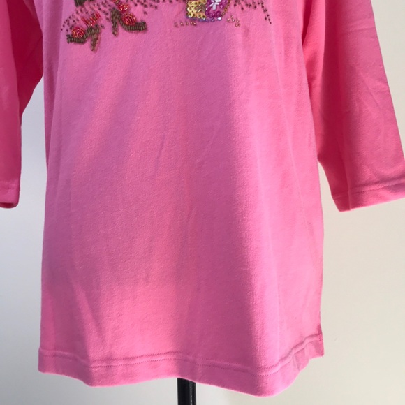 Quacker Factory Sequined Summer Scene Top - Picture 7 of 8